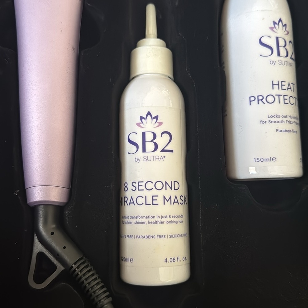 Sutra Beauty 5-Pc. Hair Styling Gift Set; Flat Iron, Heat Brush, Protectant NEW - Picture 6 of 11